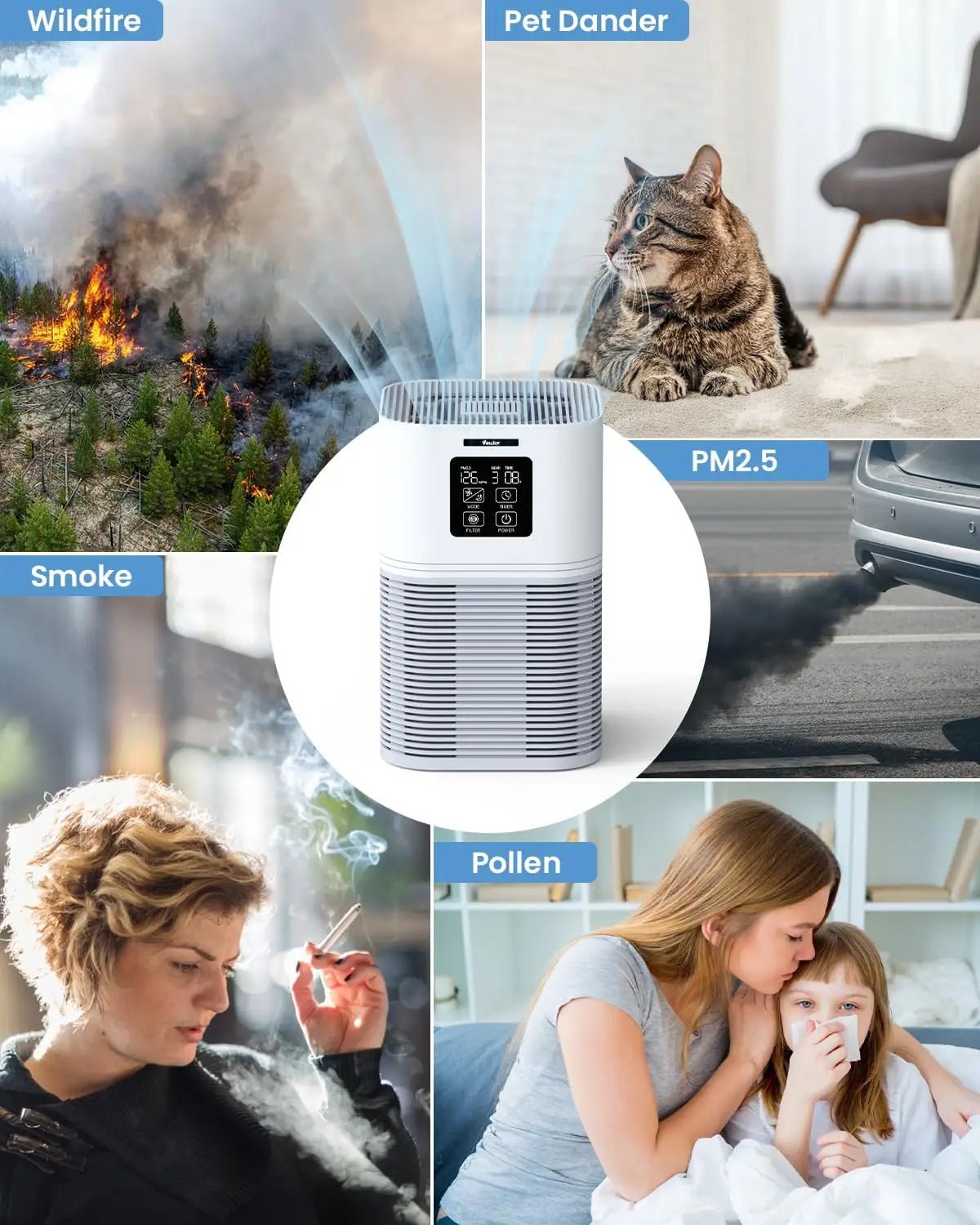 2 - in - 1 Air Purifier & Aromatherapy Diffuser – Quiet Odor Eliminator for Pets & Allergies - Buy at G - ZONE