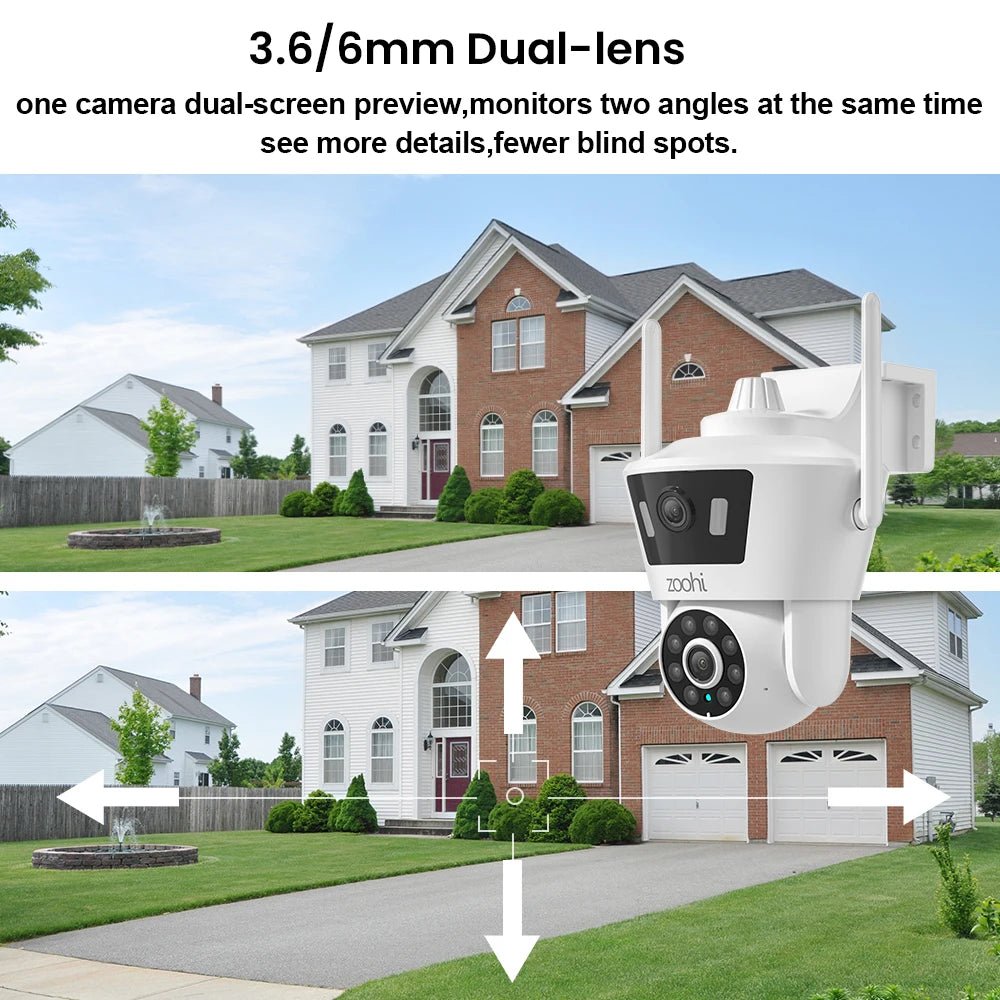 Dual Lens 6MP 2K Security Camera – PTZ, Color Night Vision, & 2 - Way Audio - Buy at G - ZONE