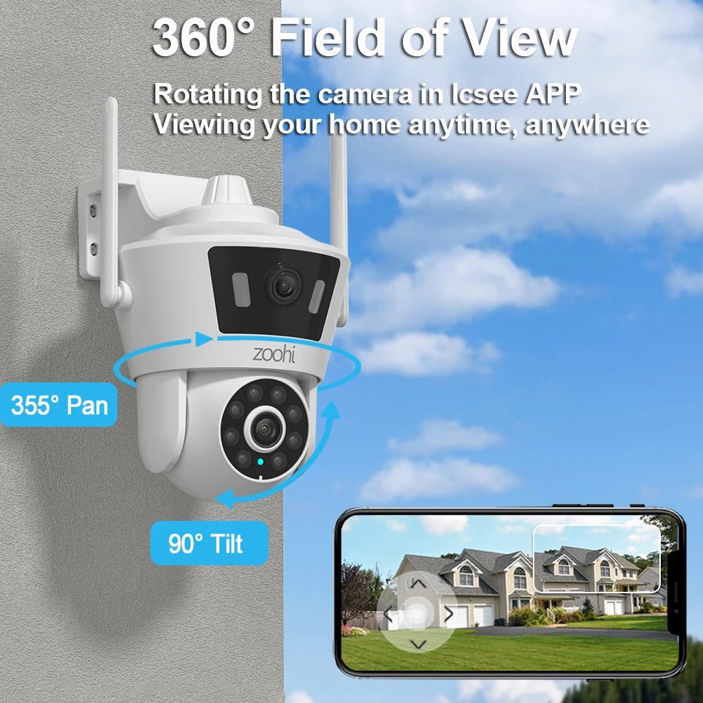 Dual Lens 6MP 2K Security Camera – PTZ, Color Night Vision, & 2 - Way Audio - Buy at G - ZONE