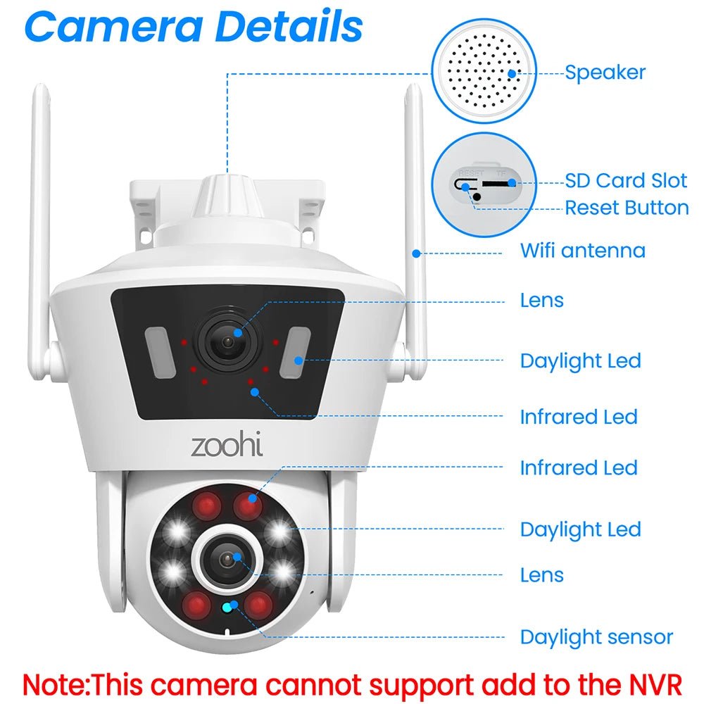 Dual Lens 6MP 2K Security Camera – PTZ, Color Night Vision, & 2 - Way Audio - Buy at G - ZONE