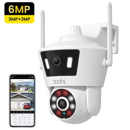 Dual Lens 6MP 2K Security Camera – PTZ, Color Night Vision, & 2 - Way Audio - Buy at G - ZONE