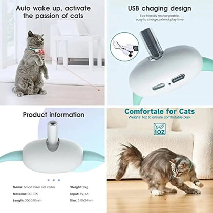 Electric Smart Amusing Cat Collar – Wearable Laser Toy & Electronic Training for Kittens - Buy at G - ZONE