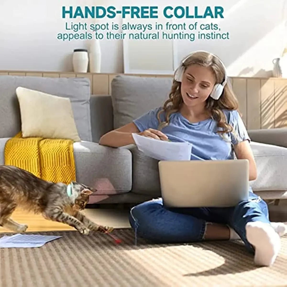 Electric Smart Amusing Cat Collar – Wearable Laser Toy & Electronic Training for Kittens - Buy at G - ZONE