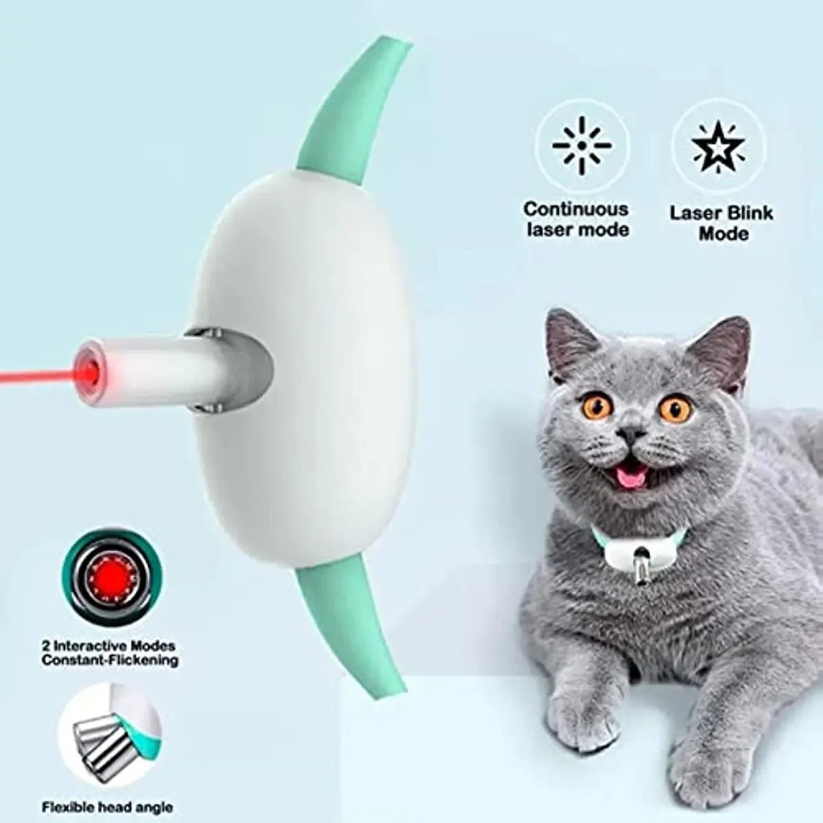 Electric Smart Amusing Cat Collar – Wearable Laser Toy & Electronic Training for Kittens - Buy at G - ZONE