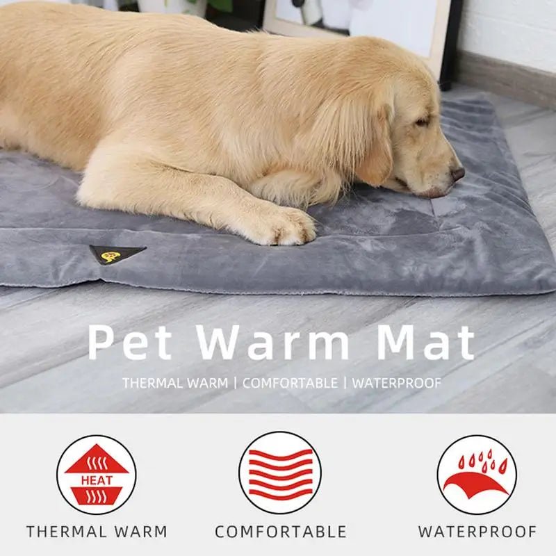 Self - Heating Pet Bed – Comfortable Flannel Dog Mat for Elderly Pets & Cats, Waterproof Winter Thermal Warming Pad - Buy at G - ZONE