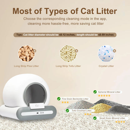 Smart Automatic Cat Litter Box – Self - Cleaning with App Control & Litter Mat for Multiple Large Cats - Buy at G - ZONE