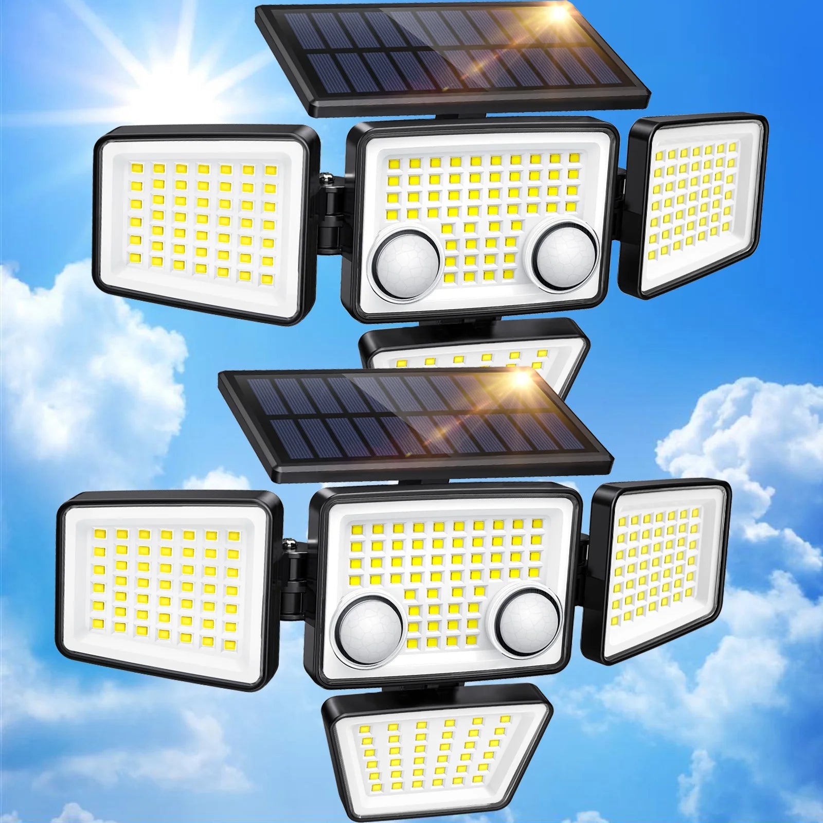 Solar Outdoor Lights – 3000LM, 188 LED Motion Sensor Floodlights for Backyard & Patio - Buy at G - ZONE