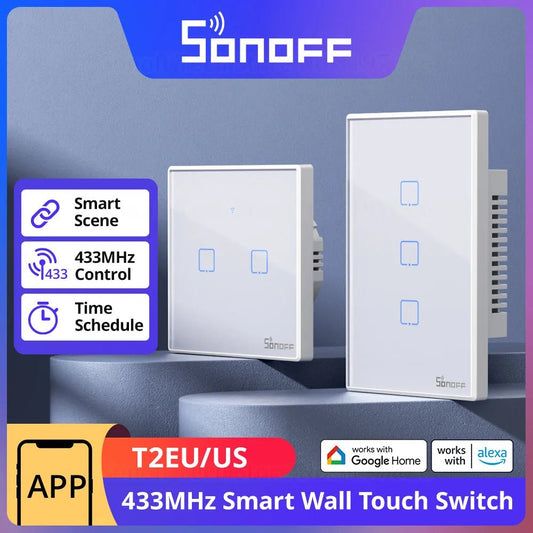 SONOFF T2 Smart Wall Switch – WiFi & RF Control, Alexa & Google Home Compatible - Buy at G - ZONE