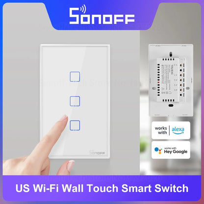 SONOFF TX T0US WiFi Smart Wall Switch – Touch Control, Alexa & Google Compatible - Buy at G - ZONE