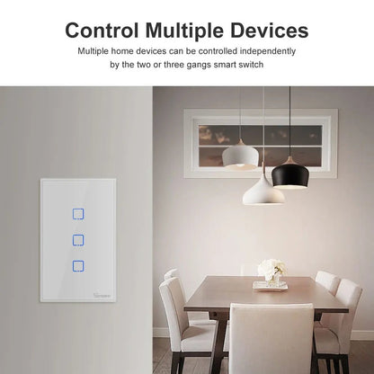 SONOFF TX T0US WiFi Smart Wall Switch – Touch Control, Alexa & Google Compatible - Buy at G - ZONE